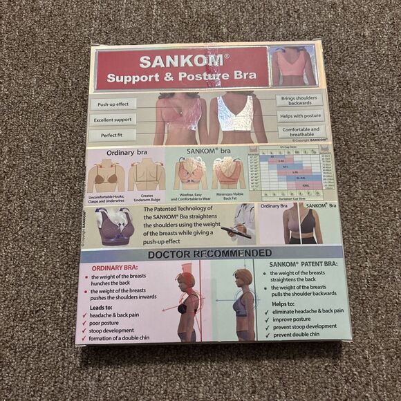 Sankom Compression Shapewear Posture Correcting Classic Bra, White M/L, NWT - Picture 5 of 9